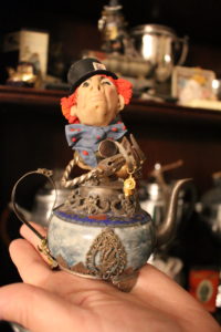 Mad Hatter figurine by local artist at Twisted Teapot.