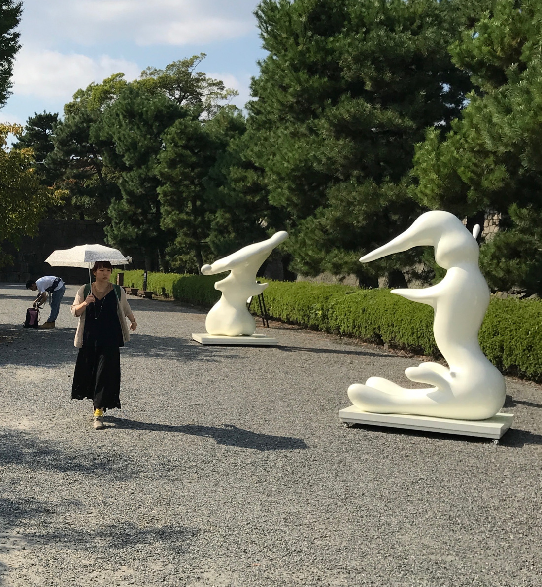 sculptures in nijo garden kyoto blog