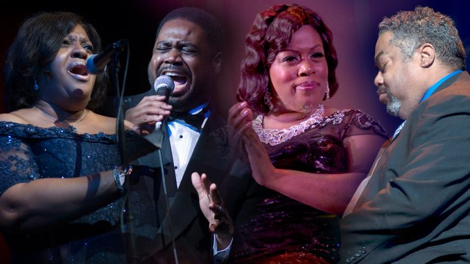 Stars of Too Hot Alfreda Burke, Rodrick Dixon, Karen Marie Richardson, and Alvin Waddles, photos by Paul Natkin